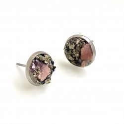 Náušnice pecky s pyritem a r